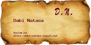 Dabi Natasa névjegykártya